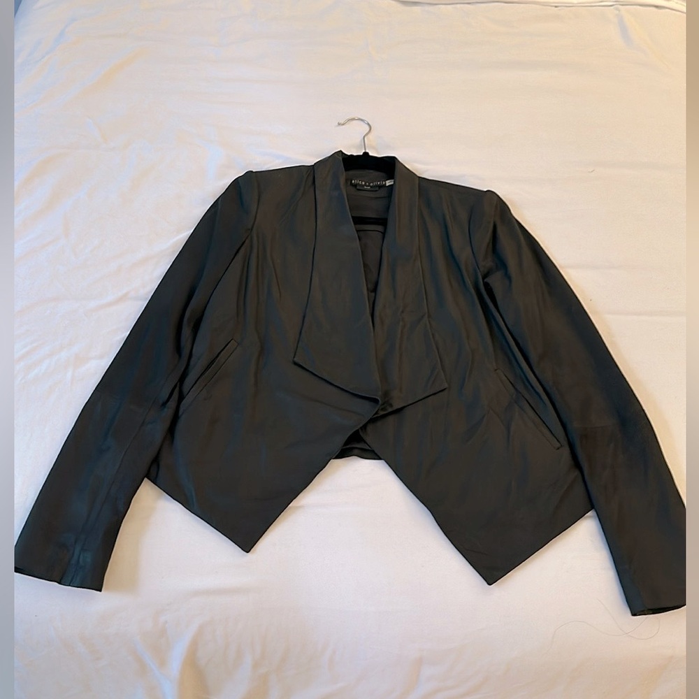 Alice + Olivia Goat Leather Jacket